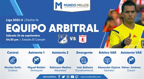 Nicolás Gallo El árbitro De Millonarios América Mundo Millos