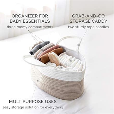 Natemia Rope Diaper Caddy Organizerlarge Portable Nursery Storage Purchase