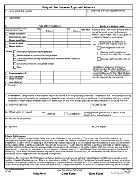 Fillable Opm Forms Printable Forms Free Online