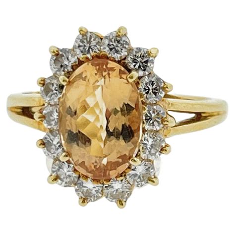 1910 Antique Edwardian 6 Carat Imperial Precious Topaz Diamond Gold