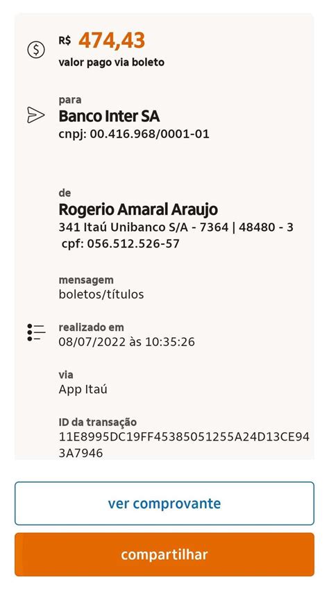 Pin De Rogerio Araujo Em Contas Comprovantes App Itau Mensagens Ita