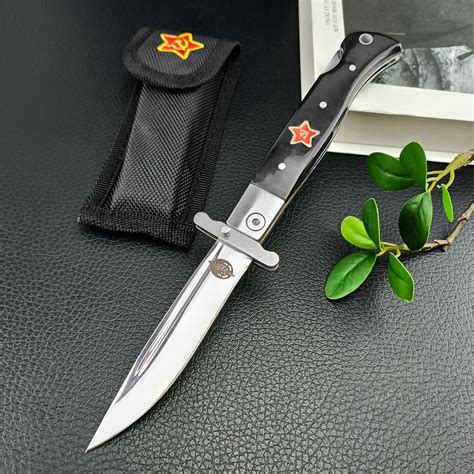 Generic Nkvd Finka Folding Knife 440c Mirror Blade Abs