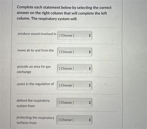 Solved Complete Each Statement Below By Selecting The Chegg