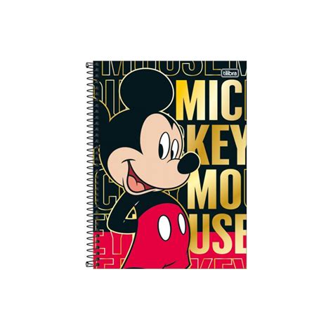 Caderno Espiral Capa Dura Universitário 10 Matéria 160 Folhas Mickey