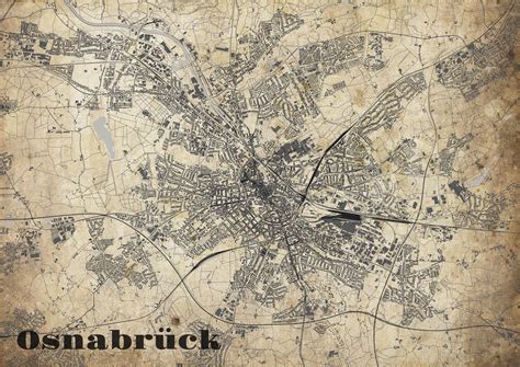 KlausUndSo Stadtplan Osnabrück im Vintage Style