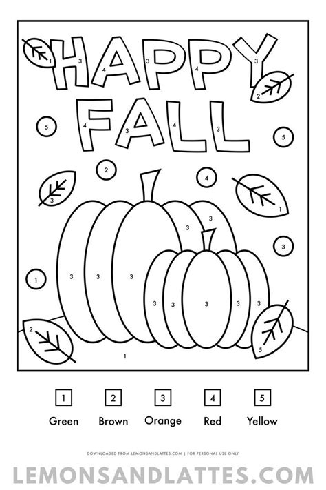 Fall Color By Number Printables Artofit