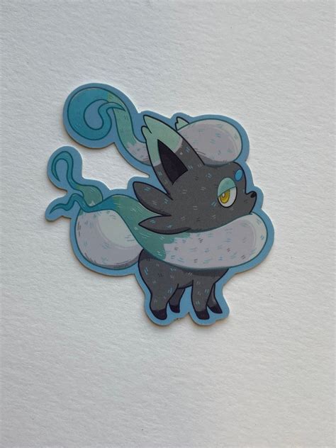 Holographic Shiny Hisuian Zorua Sticker Etsy