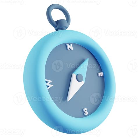 3d Illustration Of Blue Compass 28899732 Png