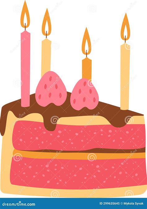 Birthday Cake With Candles Stock Vector Illustration Of Cake 299635645