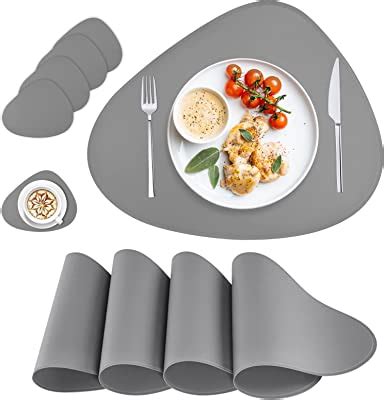 Amazon Anunu Placemats Set Of Double Sided Faux Leather Design