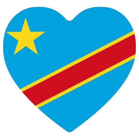 Premium Vector Democratic Republic Of Congo Flag In Heart Shape