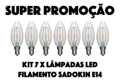 Kit 7x Lampada Vela Filamento Led Sadokin 4w 220v 6500k MercadoLivre