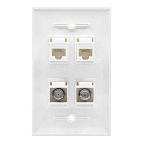 Bupldet Ethernet Coax Wall Plate Cat Ethernet Jacks And Coax