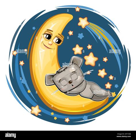 Baby Sleeps On Moon Vector Cut Out Stock Images And Pictures Alamy