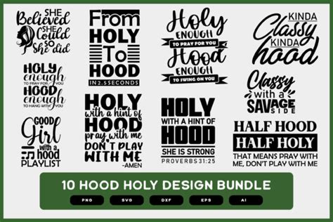 Half Hood Half Holy SVG Bundle Design Graphic By Merchroll Creative