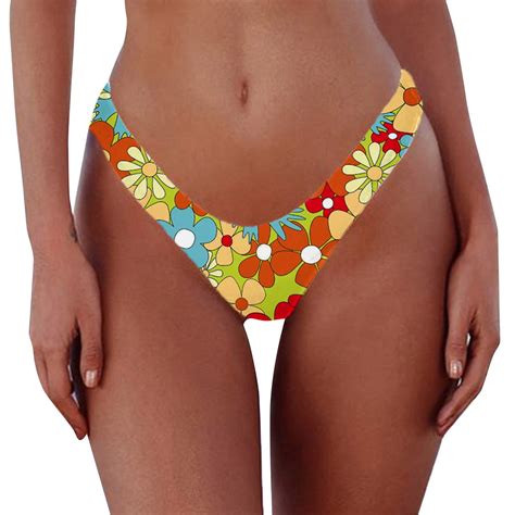 Kddylitq Women Cheeky Bikini Bottom Brazilian High Cut Swim Bottom Low