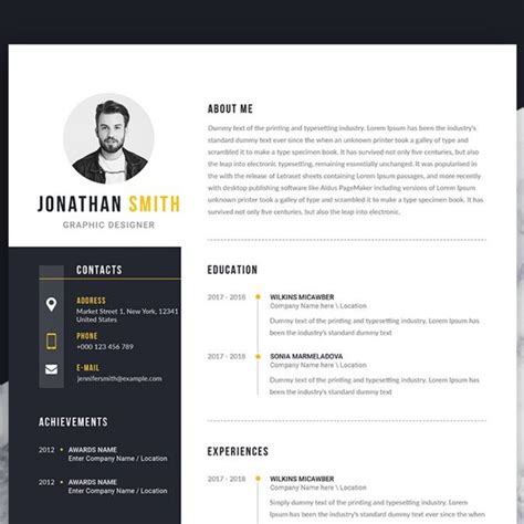 Jonathan Smith Resume Template Jonathan Smith Resume Templates