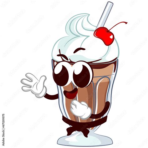 Mascot Character Of A Milkshake Glass With A Funny Face Practicing