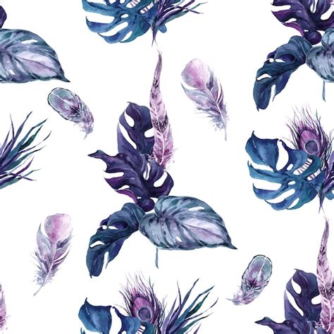 Premium Photo | Seamless pattern exotic bird feathers