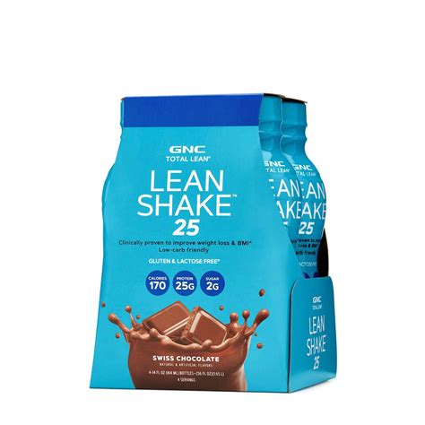 Gnc Total Lean Lean Shake 25 Swiss Chocolate Protein Shake 4 Pack