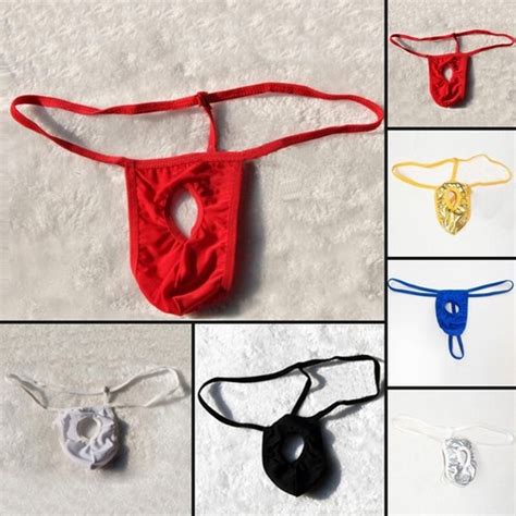 Sexy Men Lingerie Underwear T Back Open Front Bugle Pouch G String Thong Briefs Ebay