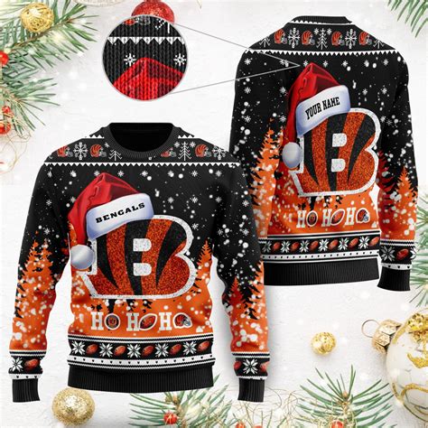 Buy Cincinnati Bengals Symbol Wearing Santa Claus Hat Ho Ho Ho Homefavo