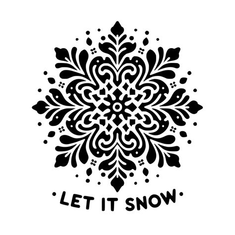 Let It Snow Flake Svg Image For Cricut Silhouette Laser Machines