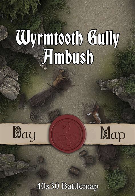 40x30 Battlemap Wyrmtooth Gully Ambush Seafoot Games Roads