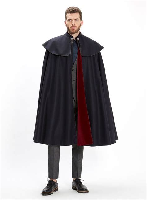 1901 Cloak Navy Burgundy Pure Merino Wool Classic Cape In 2020