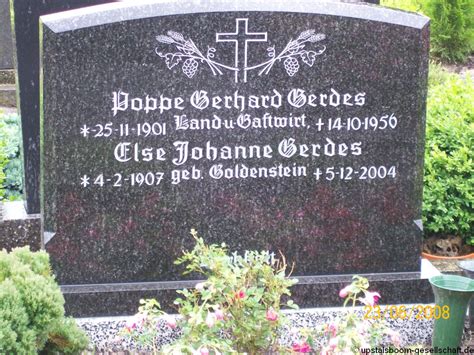 Grab Von Poppe Gerhard Gerdes Friedhof