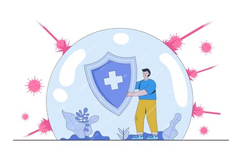 Premium Vector Immune System Concept Illustration With Shield Medical