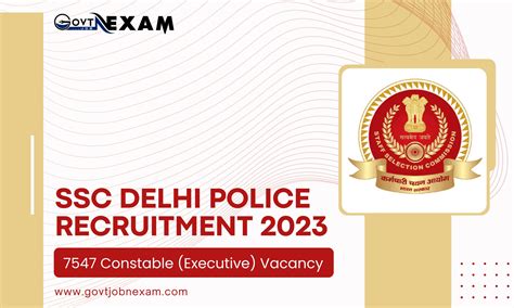 SSC Delhi Police Constable Recruitment 2023 For 7547 Constable Posts