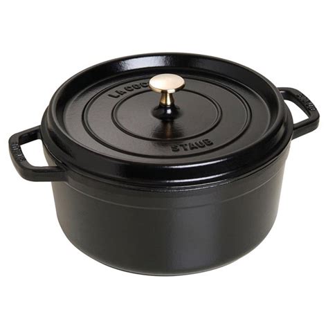 Staub Black 55 Quart Cast Iron Round Cocotte Pot Kathy Kuo Home