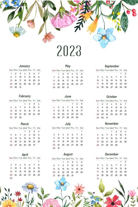 Floral Calendar Printable 2024 Paper Trail Design Artofit