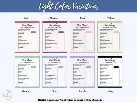 Name Change Checklist Printable Printable Name Changing Checklist