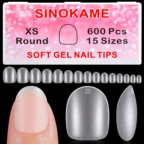 Amazon Extra Short Round Nail Tips Sinokame No File Matte Soft Gel