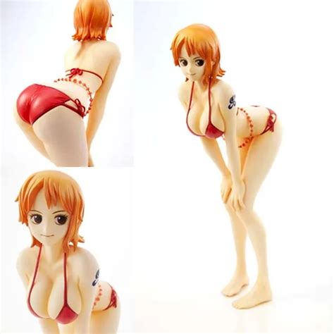 Sexy Japanese Anime One Piece Nami Bikini 1 8 Figure Figurine 16cm No Box Blue Free Shipping