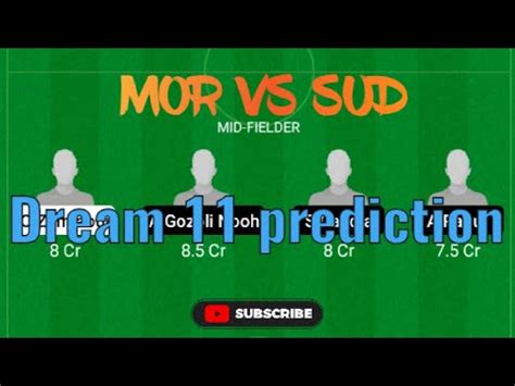 MOR VS SUD Dream 11 Prediction SUD VS MOR Dream 11 Team MOR VS SUD