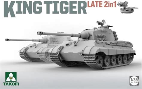 1 35 Takom 2130 KING TIGER Late Production Sd Kfz 182 Plastic Kit Bol