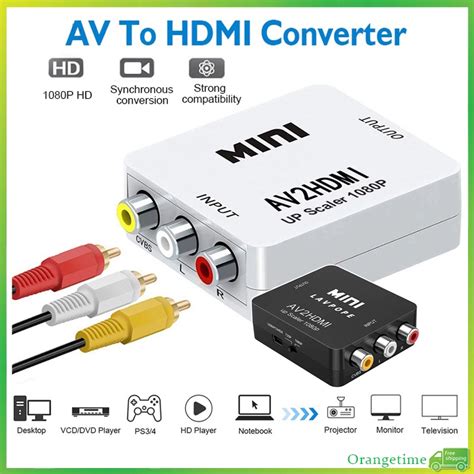 【fast Delivery】av Rca To Hdmi Converter Rca Composite Cvbs Av2hdmi Video Audio Adapter 1080p Usb