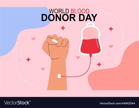 World Blood Donor Day Heart And Blood Drop Concept