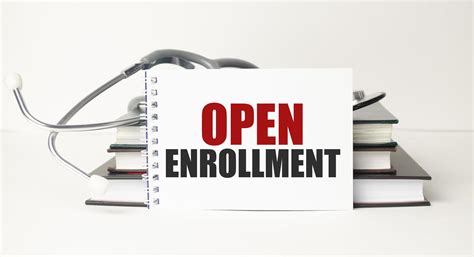 Open Enrollment Text On White Notepad Paper On White Background Near