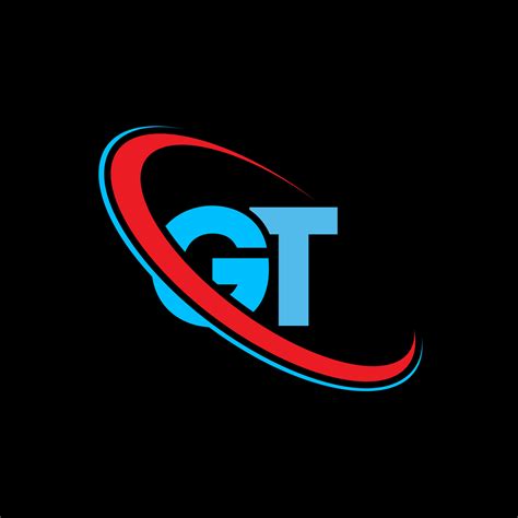 Gt Logo Gt Design Blue And Red Gt Letter Gt Letter Logo Design