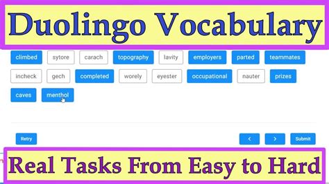 Duolingo Test Vocabulary Task Read And Select Several Real Tasks From