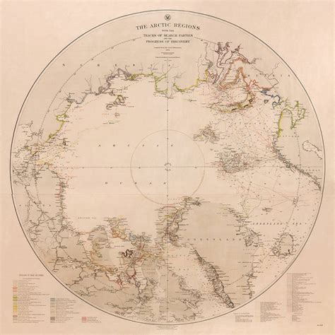 Old North Pole Exploration Map, 1896 by US Navy - Atlas Explorer Map o ...