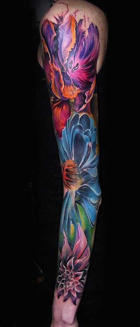 30 Fabulous Floral Sleeve Tattoos for Women - TattooBlend