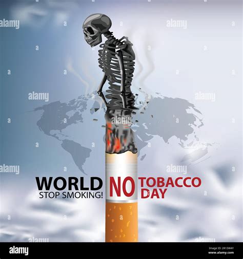 World No Tobacco Day Poster Cigarettes Converted Skeleton Abstract