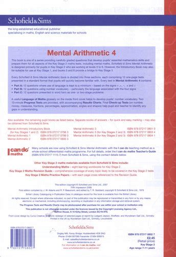 Mental Arithmetic Paperback New Edition J W Adams R P Beaumont