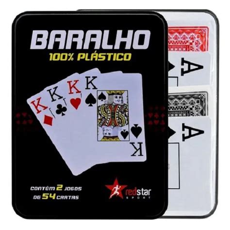 Baralho Dois Jogos Na Lata 54 C Cartas Naipe Grande Redstar Submarino