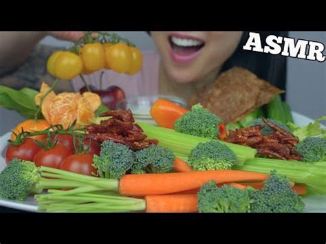 Asmr Giant Veggie Platter Extreme Crunchy Eating Sounds No Talking